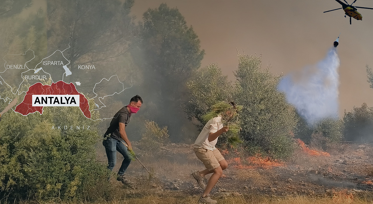 Antalya, Adana ve Mersin'de çıkan orman yangınlarına ekiplerin müdahalesi gece boyunca devam etti
