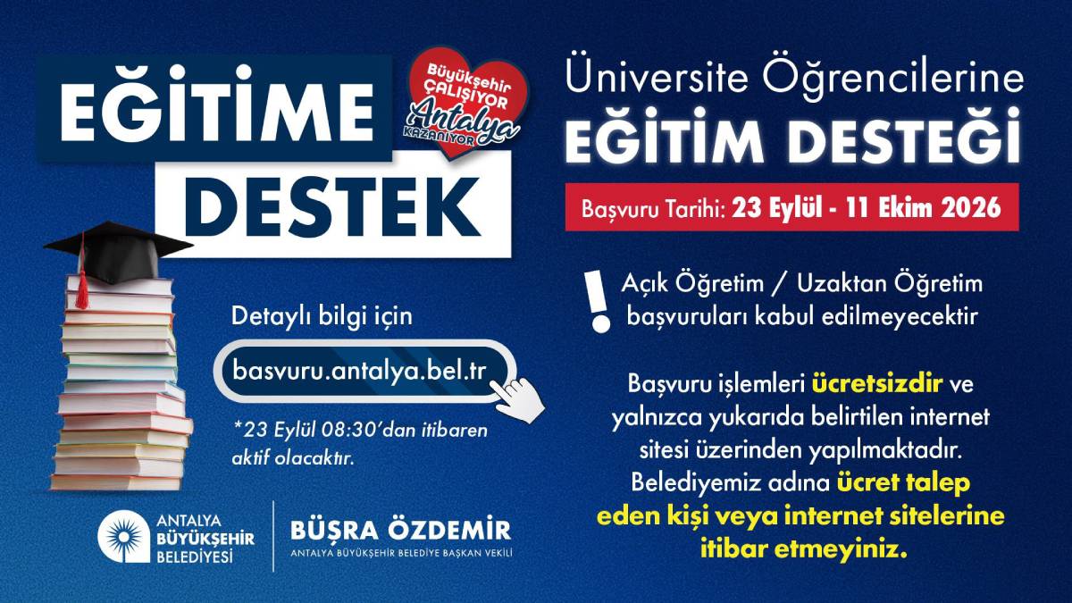 Antalya Büyükşehir Belediyesi, gençleri eğitim hayatında da desteklemeye devam ediyor