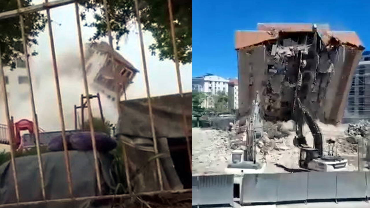 Avcılar'da yıkım sırasında sarsıntı ve toz bulutu oluştu