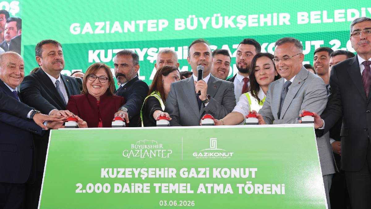 Bakan Kacır Gazi Konut tarafından yapılan 2 bin konutun temelini attı