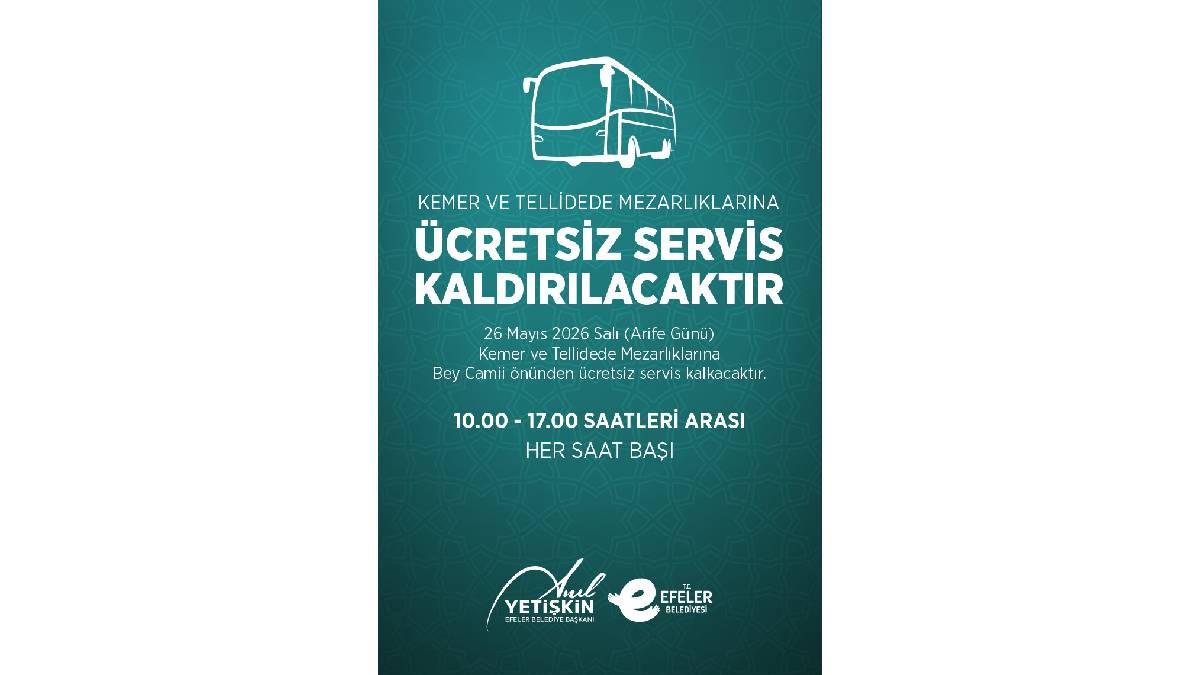 Efeler Belediyesinden Arife Günü ücretsiz ulaşım desteği