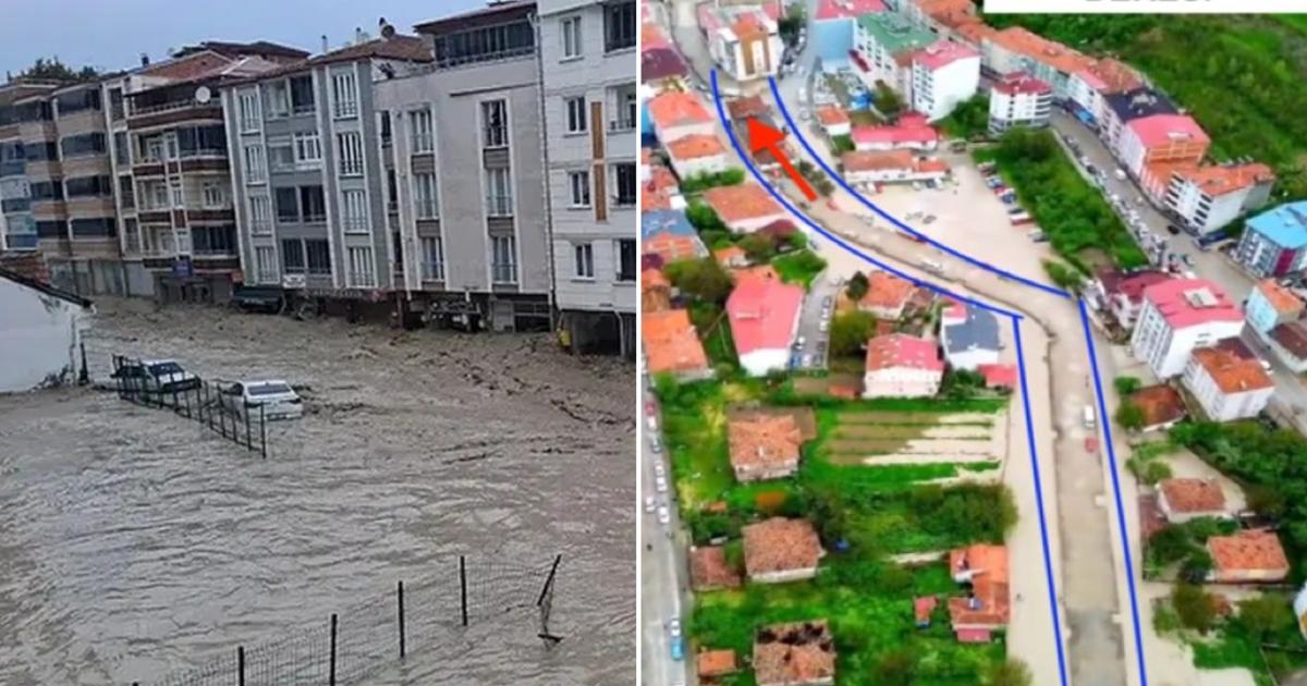 Havza'da mansabı olmayan Hacıosman Deresi'nde sel felaketi