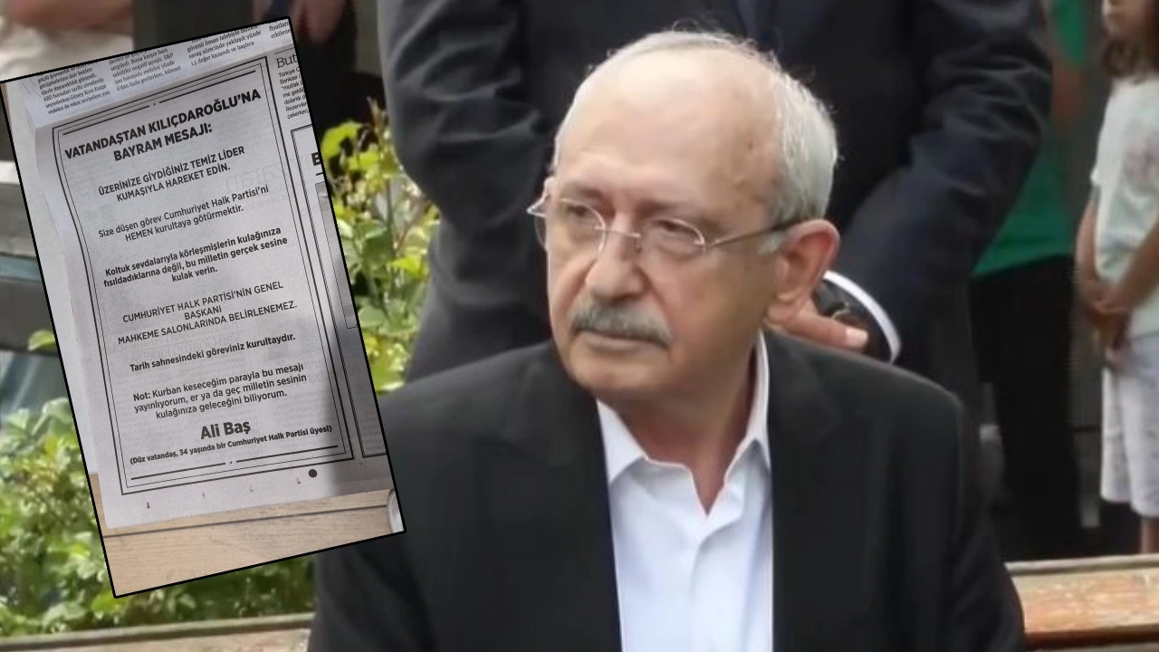 Kurban parasını buna harcadı! Sesini Kılıçdaroğlu'na duyurmak için gazeteye ilan verdi