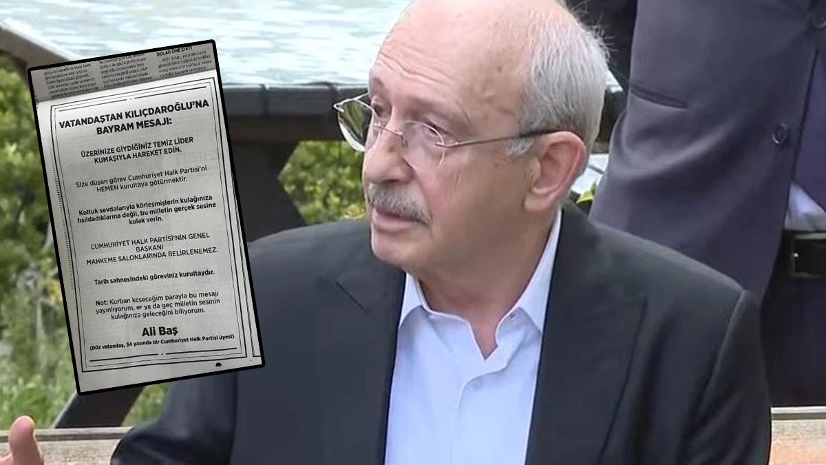 Kurban parasıyla gazeteye ilan veren vatandaş Kılıçdaroğlu'na seslendi