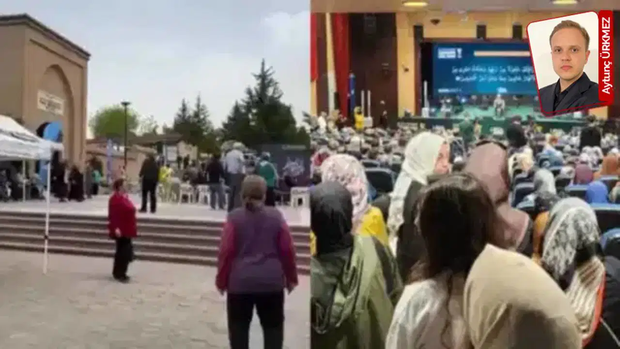 Nakşibendiler Hacı Bektaş Veli Dergâhı'nda Türk bayrağını indirerek etkinlik yapmıştı