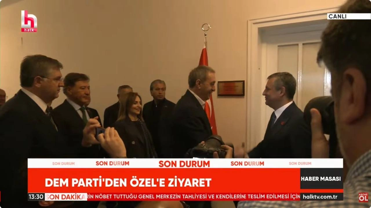 Son Dakika Özgür Özel'e TBMM'de ilk ziyaret DEM Parti'den